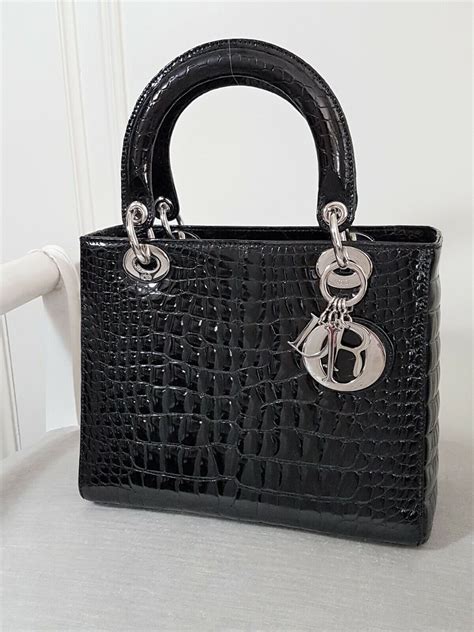 orange lady dior bag|Lady Dior crocodile bag.